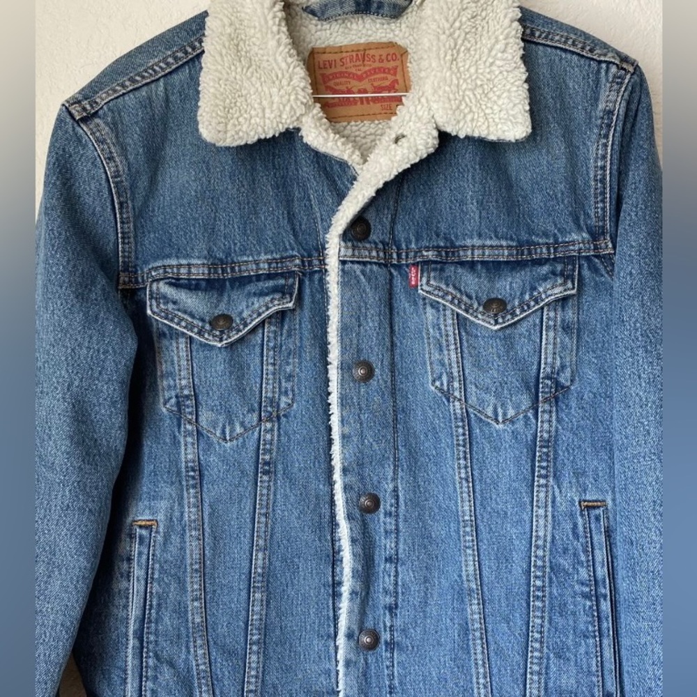 Vintage fit sherpa/denim jacket